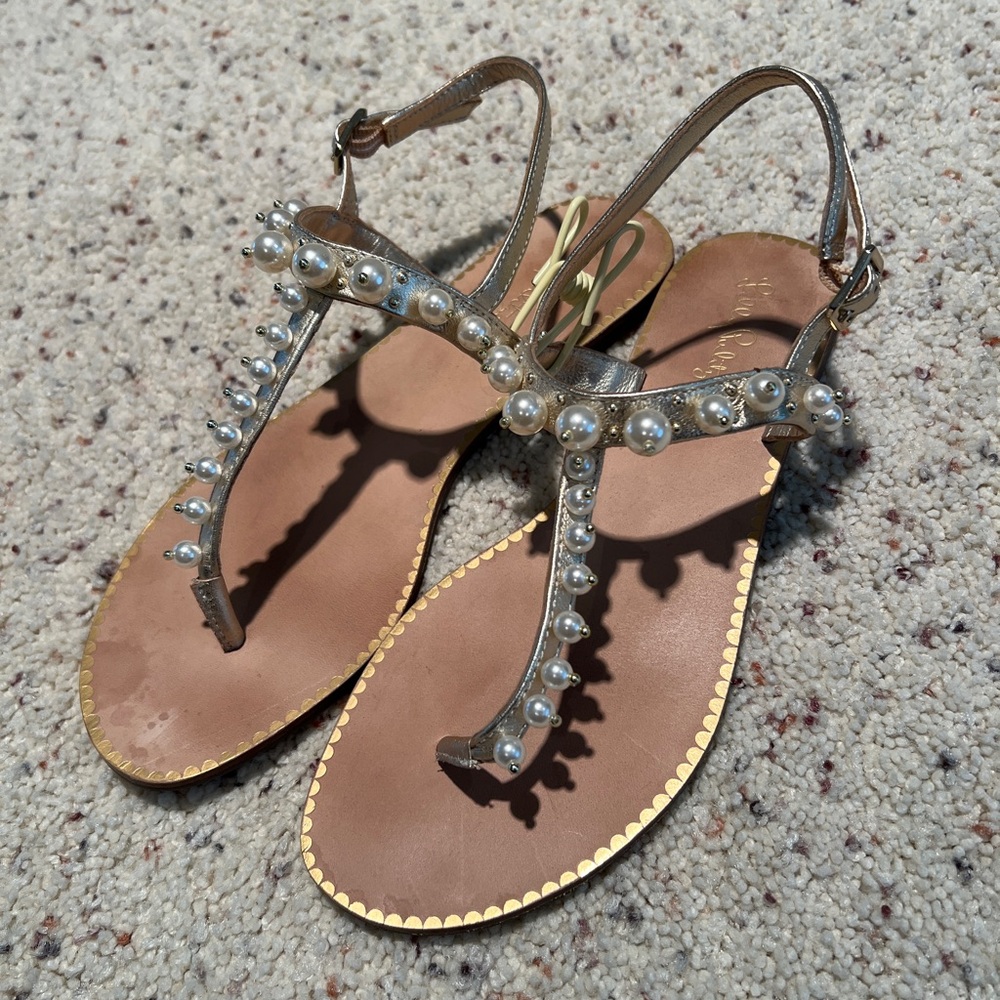Lily Pulitzer Pearl-Embellished Sandals